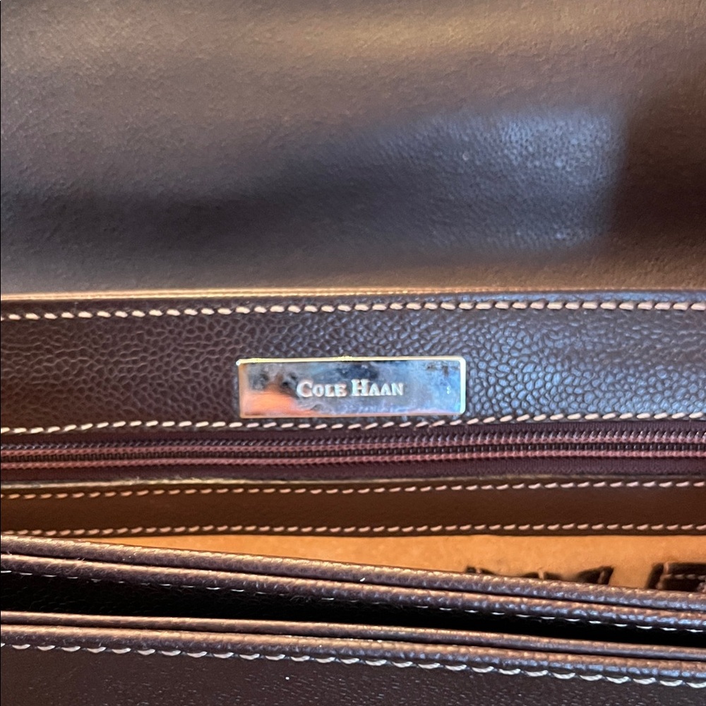 Cole Haan Brown Leather Briefcase - Picture 2 of 10